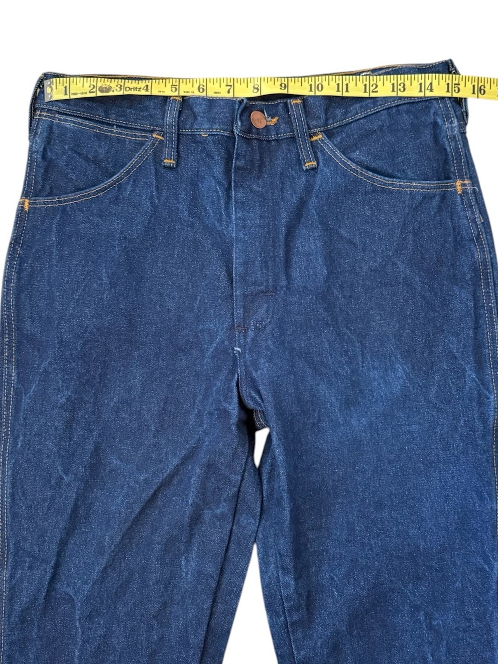 VTG 2002 Wrangler 945NAV Cowboy Cut Rigid Jeans 33x32 Fits 30x31 USA Dark Wash - Picture 9 of 13